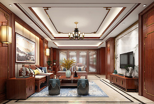 温江小清新格调的现代简约别墅中式设计装修效果图